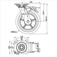 交換用タイヤ/EA520DB-30用(自在ブレーキ付_選択画像03