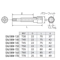 1/2 inDR/T55x80mm[TORX]ビットソケット_選択画像04