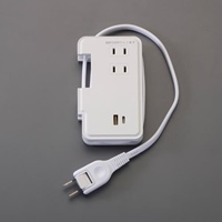 AC100V/2.4A/0.9m3口タップ(巻取式/USB-C付