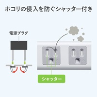 AC125V/15Ax5mタップ(6口/3P/シャッター付)_選択画像03