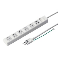 AC125V/15Ax5mタップ(6口/3P/マグネット付)