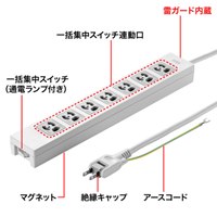 AC125/15Ax5mタップ(7口/3P/一括スイッチ付_選択画像02