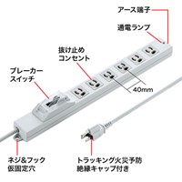 AC125/15Ax1mタップ(6口/3P/安全ブレーカー_選択画像03