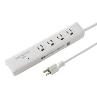 125V/15Ax2mタップ(4口/電話回線雷ガード付