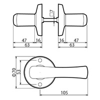 26-42mm/60mmレバーハンドル(空錠/シルバー_選択画像04