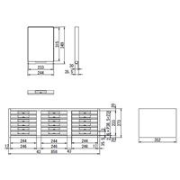 858x352x273/3列･6段キャビネット(トレー型_選択画像03