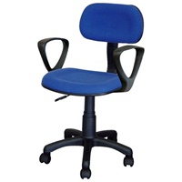 ワークチェアー(ブルー/肘付)