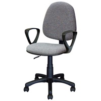 ワークチェアー(グレー/肘付)