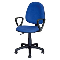 ワークチェアー(ブルー/肘付)