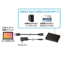 [4ポート]USB3.0ハブ(マグネット固定式)_選択画像02