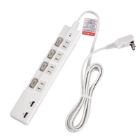 100V/14Ax2mテーブルタップ(USB口/個別切