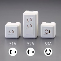125V/15A[角形]コンセント[2口][抜止め]