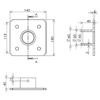 140x140mm/φ48.6mmパイプ用ベース_選択画像04