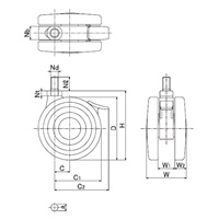 100キャスタ(ツイン/TPE/ブレーキ/SUSネジ)_選択画像03