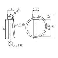 6.0×45mm リンチピン(三価ホワイト/3本)_選択画像03