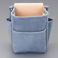 185x130x220mm 腰袋(2段/黒染/ヌバック革)