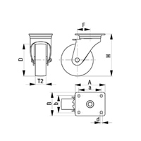 35mm キャスター(自在金具･後輪ブレーキ)_選択画像02
