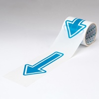 100mmx10m 誘導用矢印テープ(床･壁面用/青)