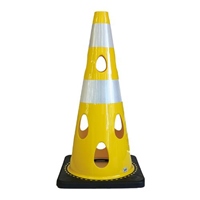 φ360x700穴あきカラーコーン(イエロー/5本