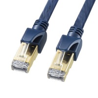 5mフラットLANケーブル(CAT6A･半田式)[紺]