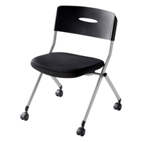 折畳み椅子(キャスター付/ブラック)
