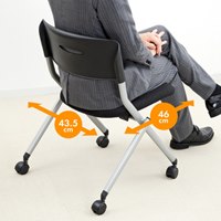 折畳み椅子(キャスター付/ブラック)_選択画像03