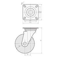 150キャスター(自在金具/Wストッパー高導電_選択画像04