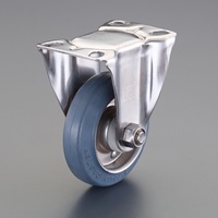 100キャスター(ゴム車/固定/ステンレス製)