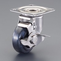 130キャスター(ゴム車/自在/Stopper付/SUS)