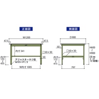 1200x900x600- 900mm ワークテーブル_選択画像04