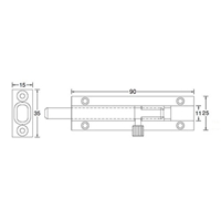 90mm 引抜きラッチ(座金付き/アルミ製)_選択画像02
