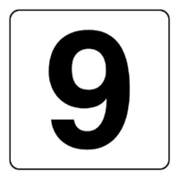 100x100mm 番号表示ステッカー[9](5枚)