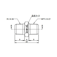 R1/8 inxNPT1/8 in 六角ニップル(真鍮製)_選択画像03