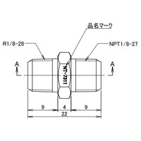 R1/8 inxNPT1/8 in変換六角ニップル(SUS製)_選択画像03