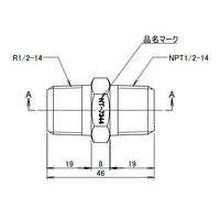 R1/2 inxNPT1/2 in変換六角ニップル(SUS製)_選択画像03