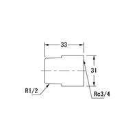 Rc3/4 inxR1/2 in 砲金外内ねじニップル_選択画像02