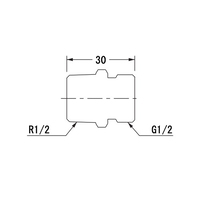 G1/2 in×R1/2 in 砲金フレキニップル_選択画像02