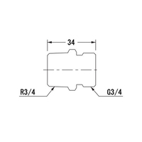 G3/4 in×R3/4 in 砲金フレキニップル_選択画像02