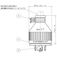 250V/20A 防水型引掛けプラグ(接地3P)_選択画像02