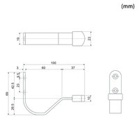 100mm 戸当り(SUS製/フック付/グレー)_選択画像03