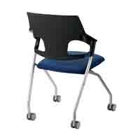 会議イス JCX-BNV ブラック/ネイビー 肘付_選択画像02