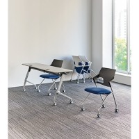 会議イス JCX-BNV ブラック/ネイビー 肘付_選択画像04