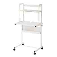 ☆薄型パソコンラック 上棚付 22-13-4 白