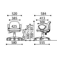 事務イス KB-JF60SL 肘付 ローズ 布張り_選択画像02
