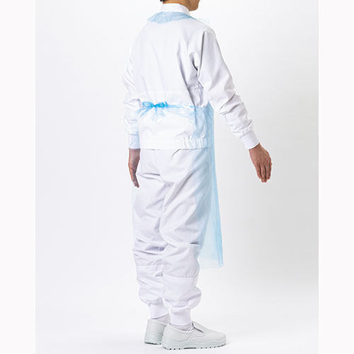 LDPE首掛け付袖無エプロン　ブルー　50枚_画像03