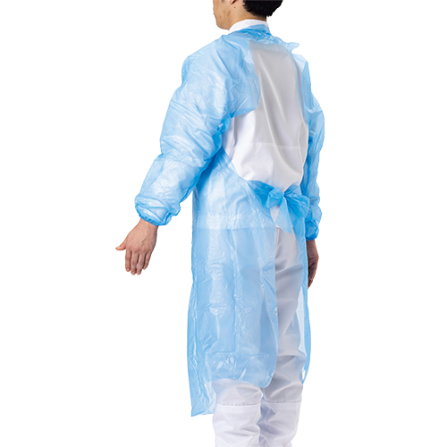 PEガウン袖付きゴム紐付き　ブルー　25枚_画像02