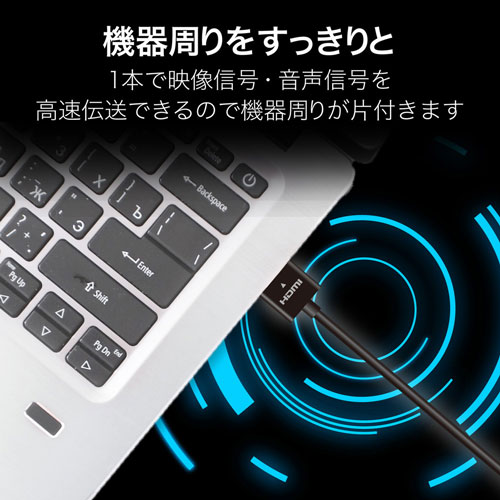 HDMIケーブル やわらか 1m DH-HD14EY10BK_画像02
