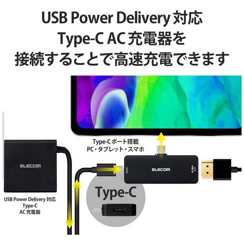 USB変換ケーブル TypeC-HDMI MPA-CHDMIPDBK_画像04