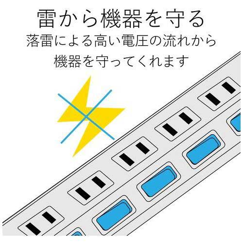 雷ガードタップ 4個口 T-K5A-2425WH 2.5m_画像02