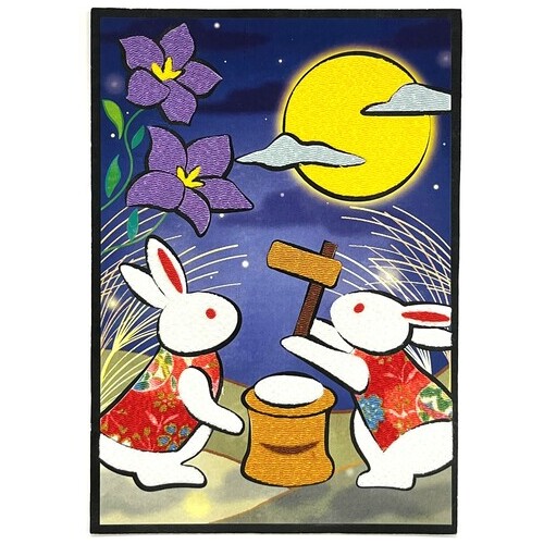 季節のかんたん貼り絵お月見